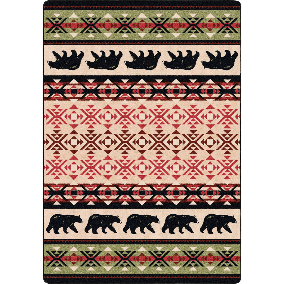 American Dakota Cozy Bears Burnt Red Rug - 0187BRD234