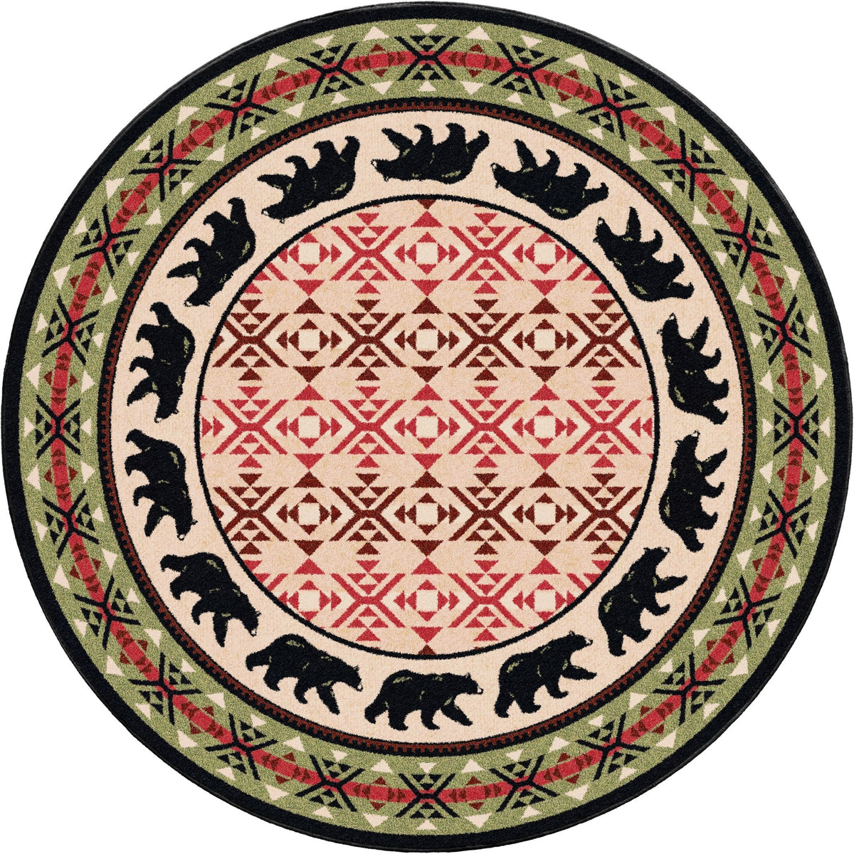 American Dakota Cozy Bears Burnt Red Rug - 0187BRD234