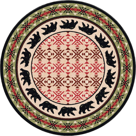 American Dakota Cozy Bears Burnt Red Rug - 0187BRD234