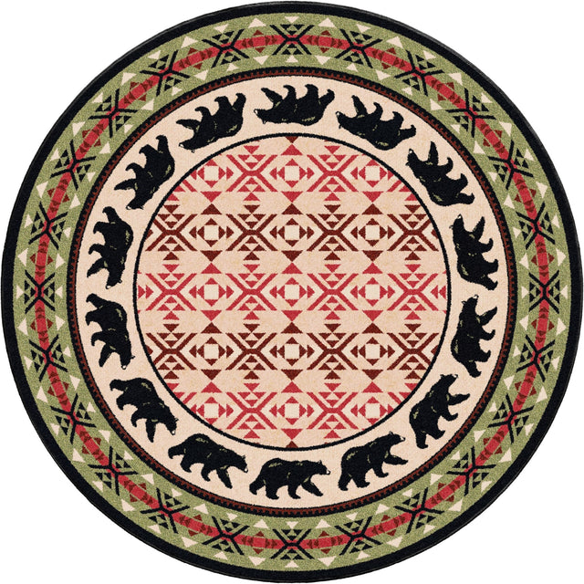 American Dakota Cozy Bears Burnt Red Rug - 0187BRD234