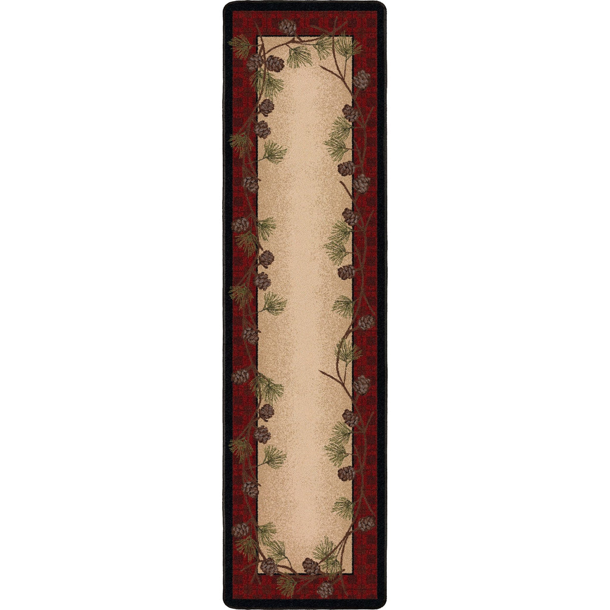 American Dakota Delicate Pines Red Plaid Rug - 0179RPL234