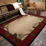 American Dakota Delicate Pines Red Plaid Rug - 0179RPL234