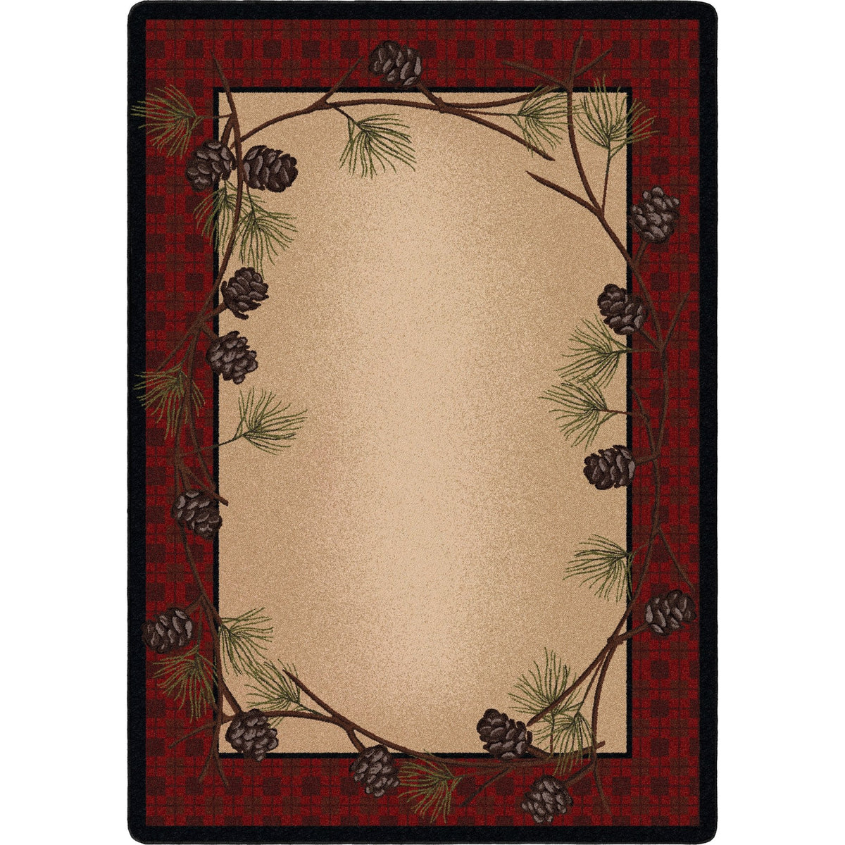 American Dakota Delicate Pines Red Plaid Rug - 0179RPL234