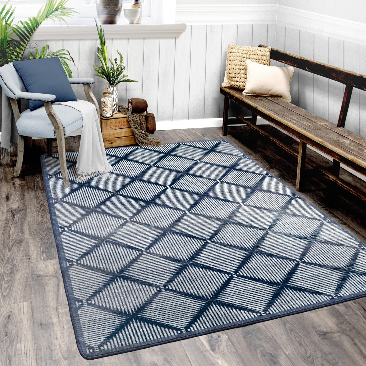 American Dakota Diamond Weave Denim Rug - 0494DNM234