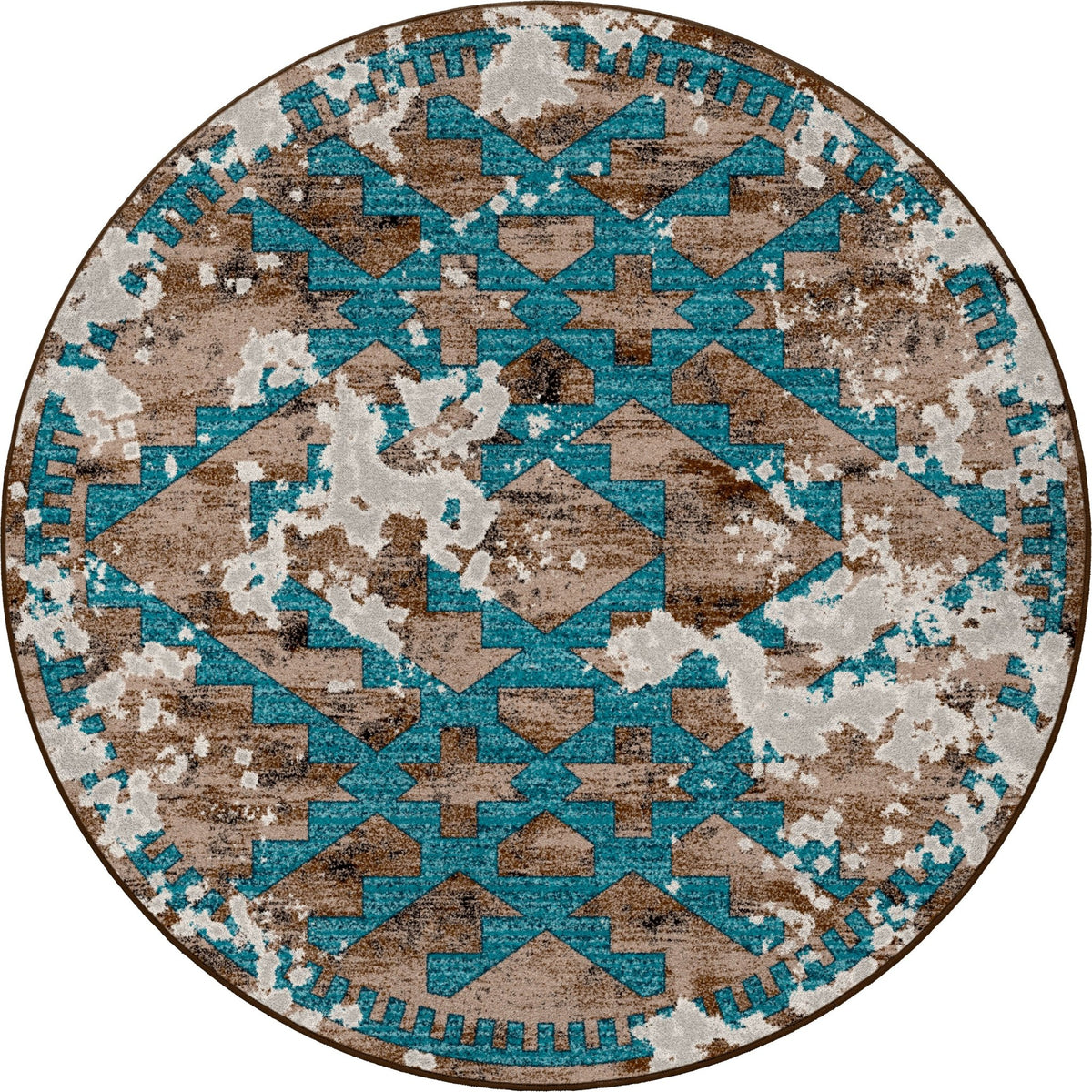 American Dakota Distressed Fresco Turquoise Rug - 0401TUR234