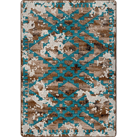 American Dakota Distressed Fresco Turquoise Rug - 0401TUR234