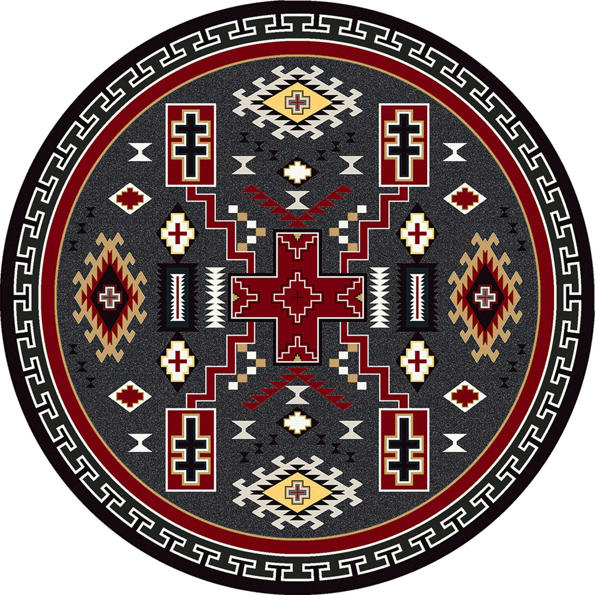 American Dakota Double Cross Gray Rug