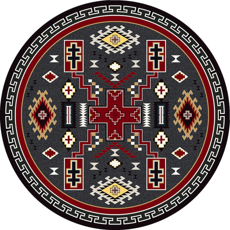 American Dakota Double Cross Gray Rug