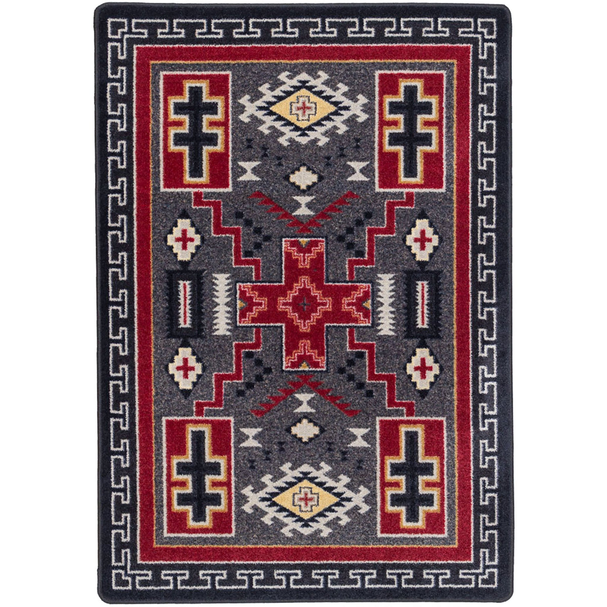 American Dakota Double Cross Gray Rug