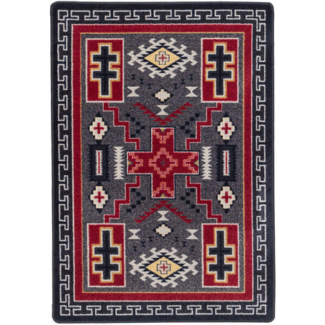 American Dakota Double Cross Gray Rug