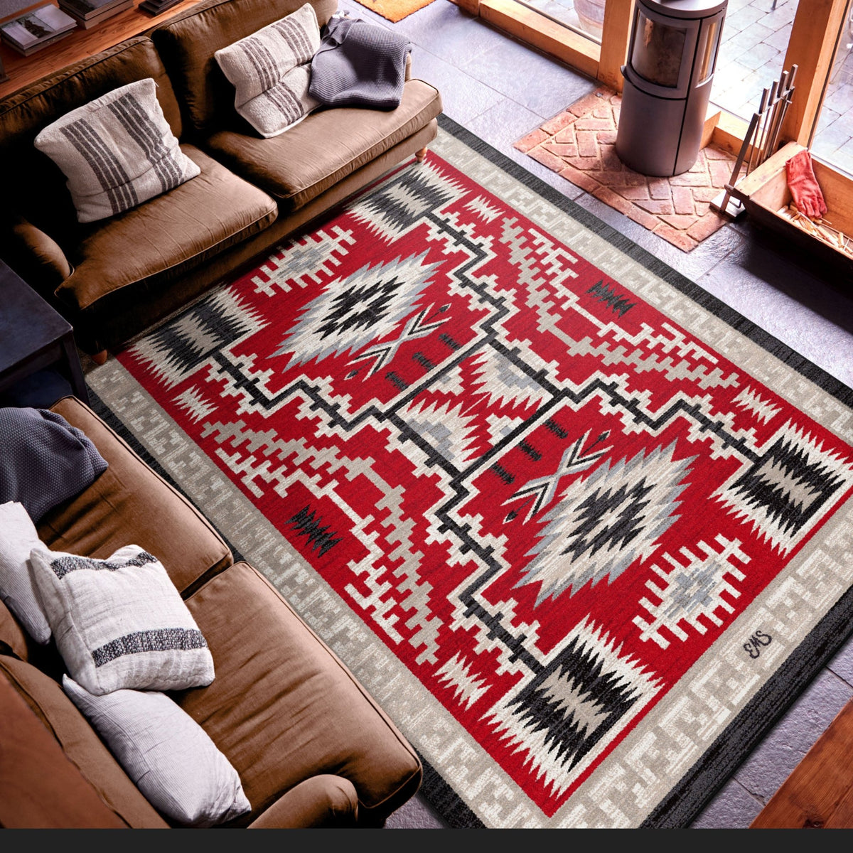 American Dakota Dream Receiver Red Rug - 0656RED234