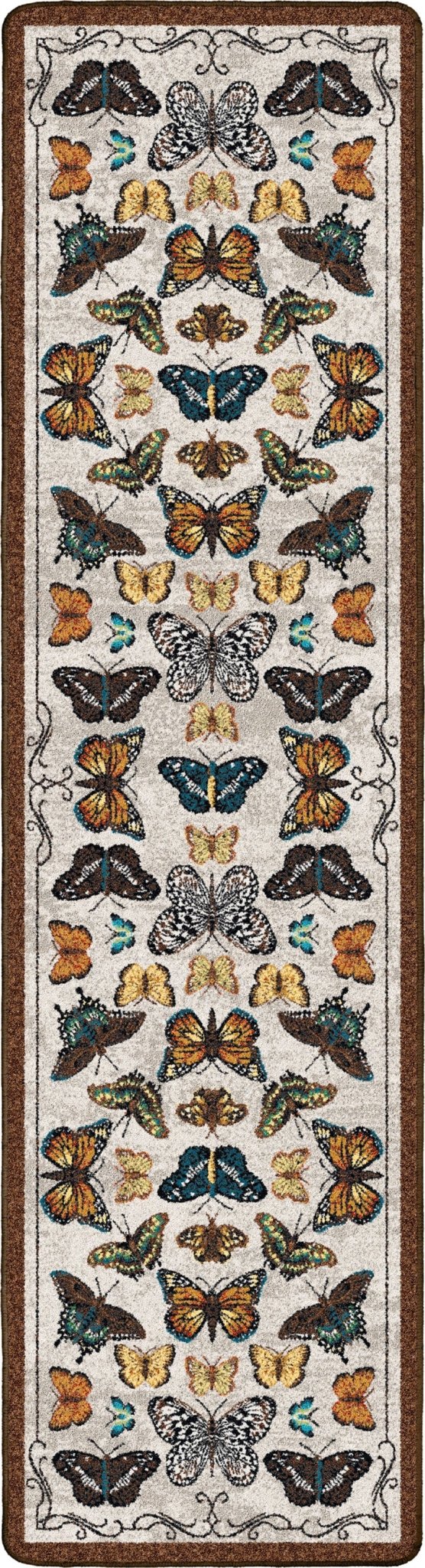 American Dakota English Collector Cabinet Butterfly Multi Rug - 0627BTR234