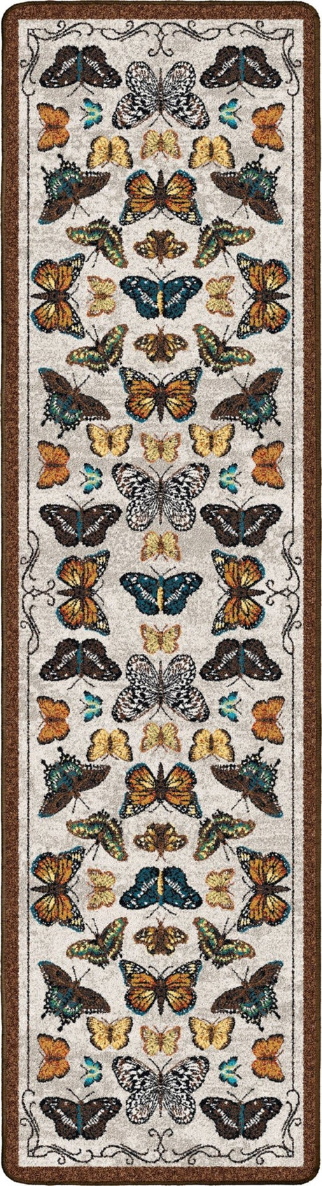 American Dakota English Collector Cabinet Butterfly Multi Rug - 0627BTR234