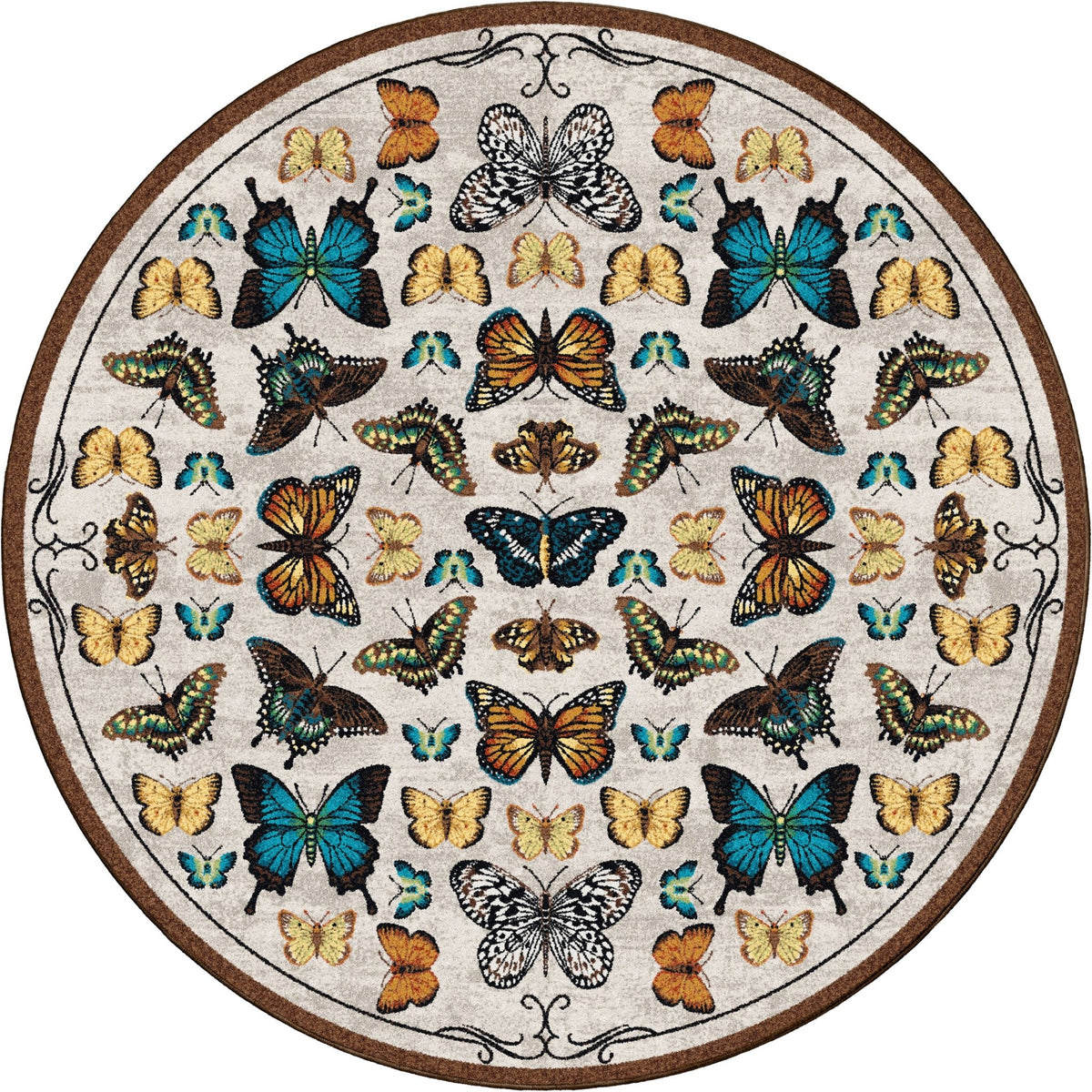 American Dakota English Collector Cabinet Butterfly Multi Rug - 0627BTR234