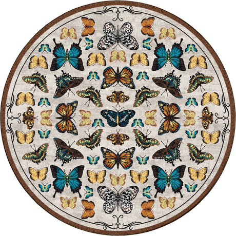 American Dakota English Collector Cabinet Butterfly Multi Rug - 0627BTR234