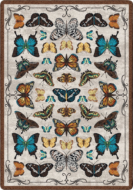American Dakota English Collector Cabinet Butterfly Multi Rug - 0627BTR234
