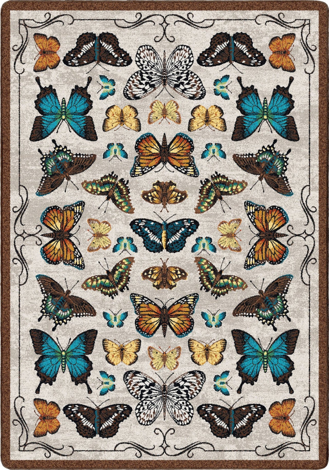 American Dakota English Collector Cabinet Butterfly Multi Rug - 0627BTR234