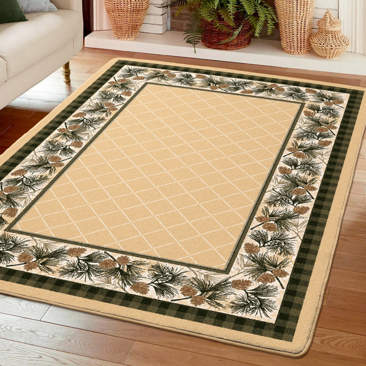 American Dakota Evergreen Light Maize Rug - 0121MAZ234