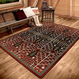 American Dakota Flourish Forest Garnet Rug - 0686GAR234