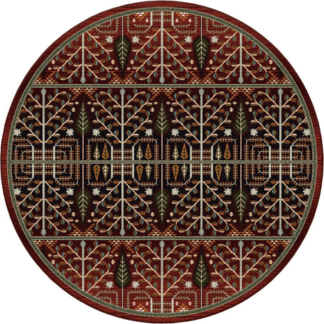 American Dakota Flourish Forest Garnet Rug - 0686GAR234