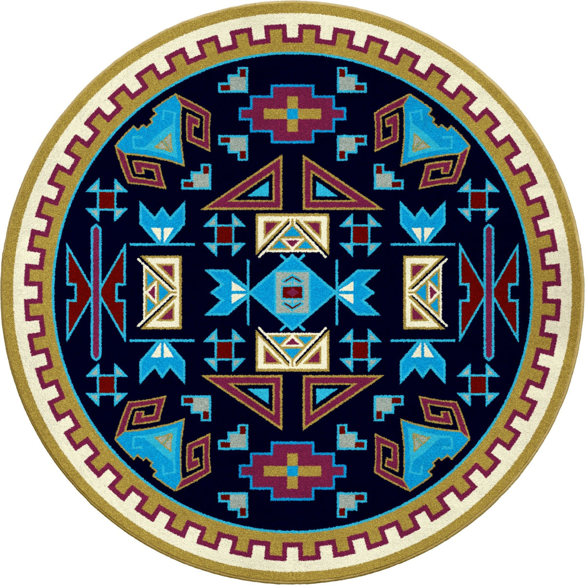 American Dakota Four Rams Copper Rug