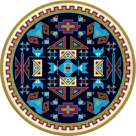 American Dakota Four Rams Copper Rug