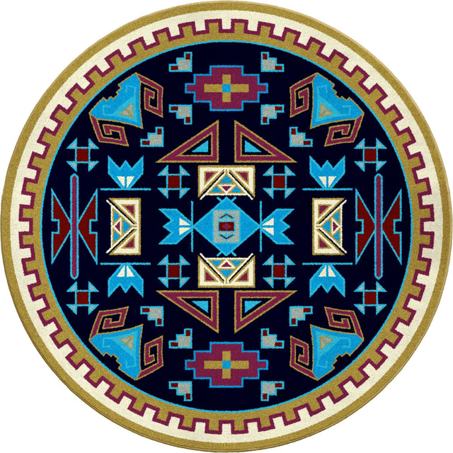 American Dakota Four Rams Copper Rug