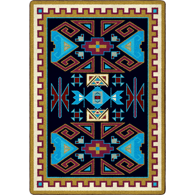 American Dakota Four Rams Copper Rug