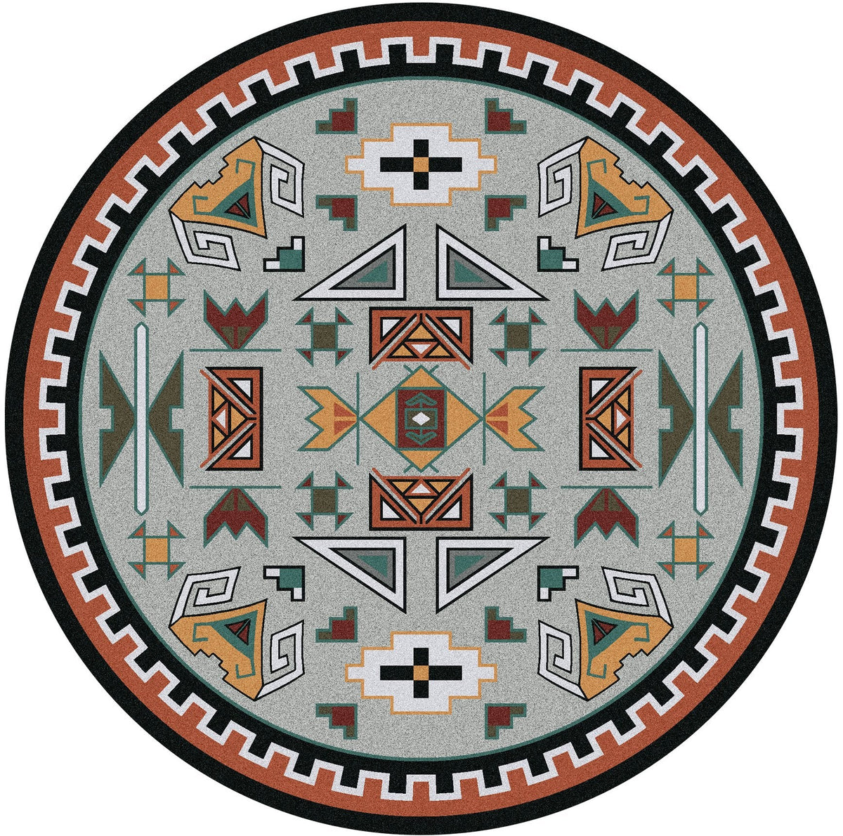 American Dakota Four Rams OKA Rust Rug