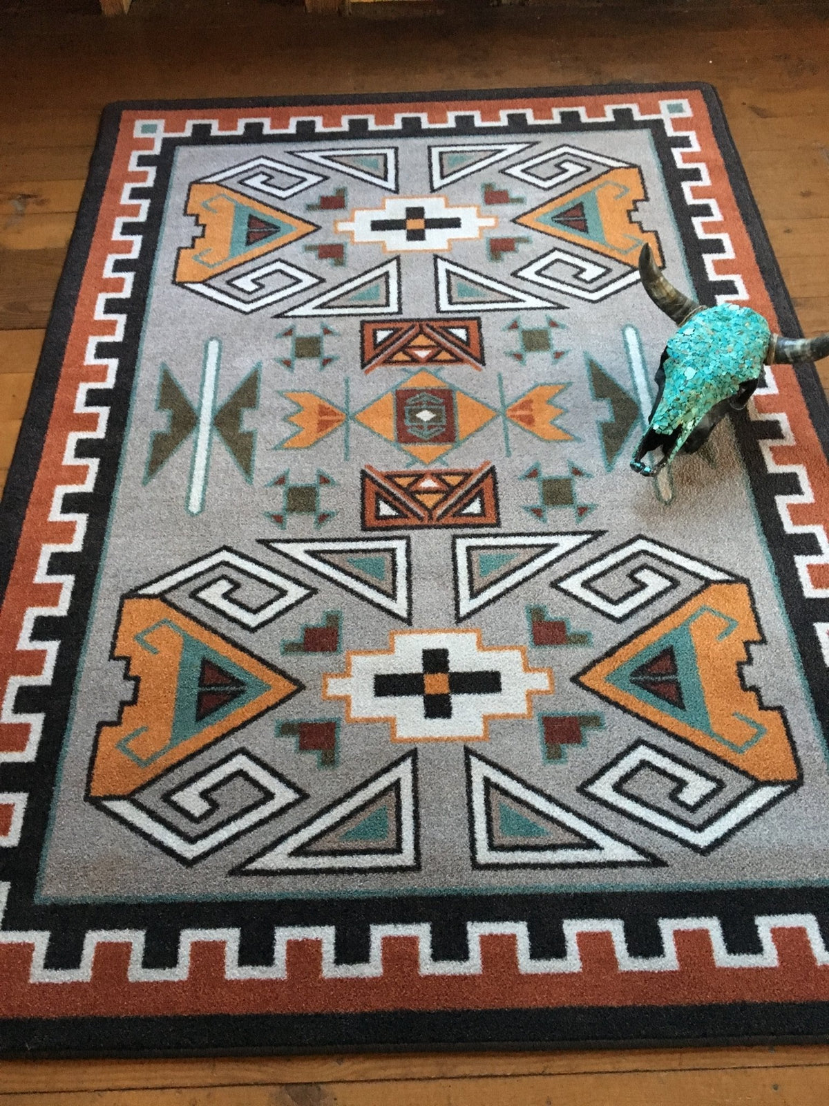 American Dakota Four Rams OKA Rust Rug
