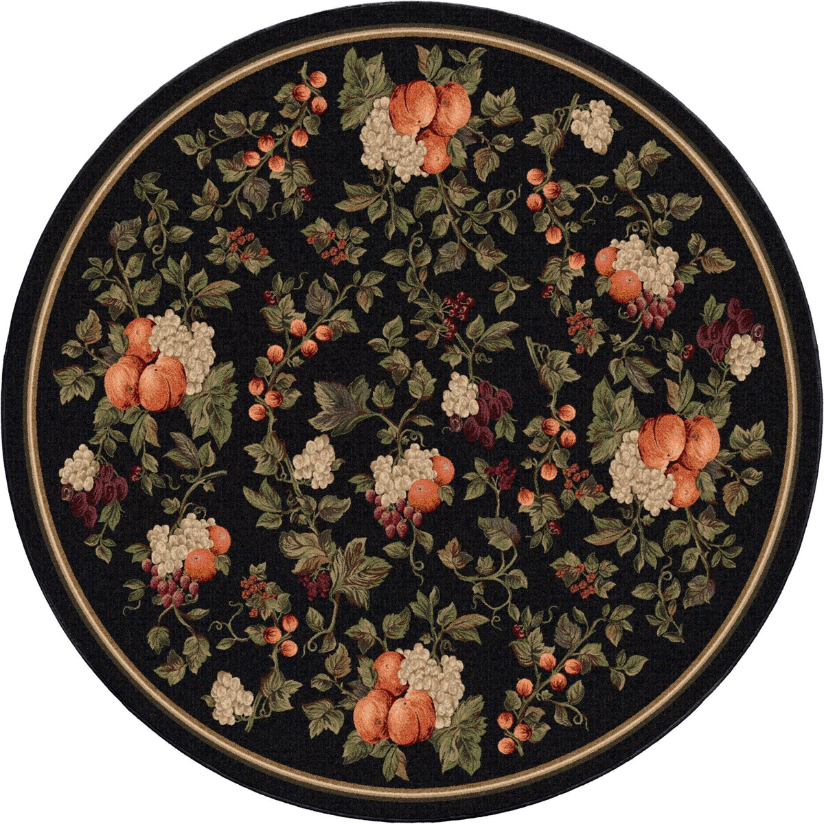 American Dakota Fruit Reserve Black Rug - 0463BLK234