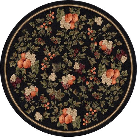 American Dakota Fruit Reserve Black Rug - 0463BLK234