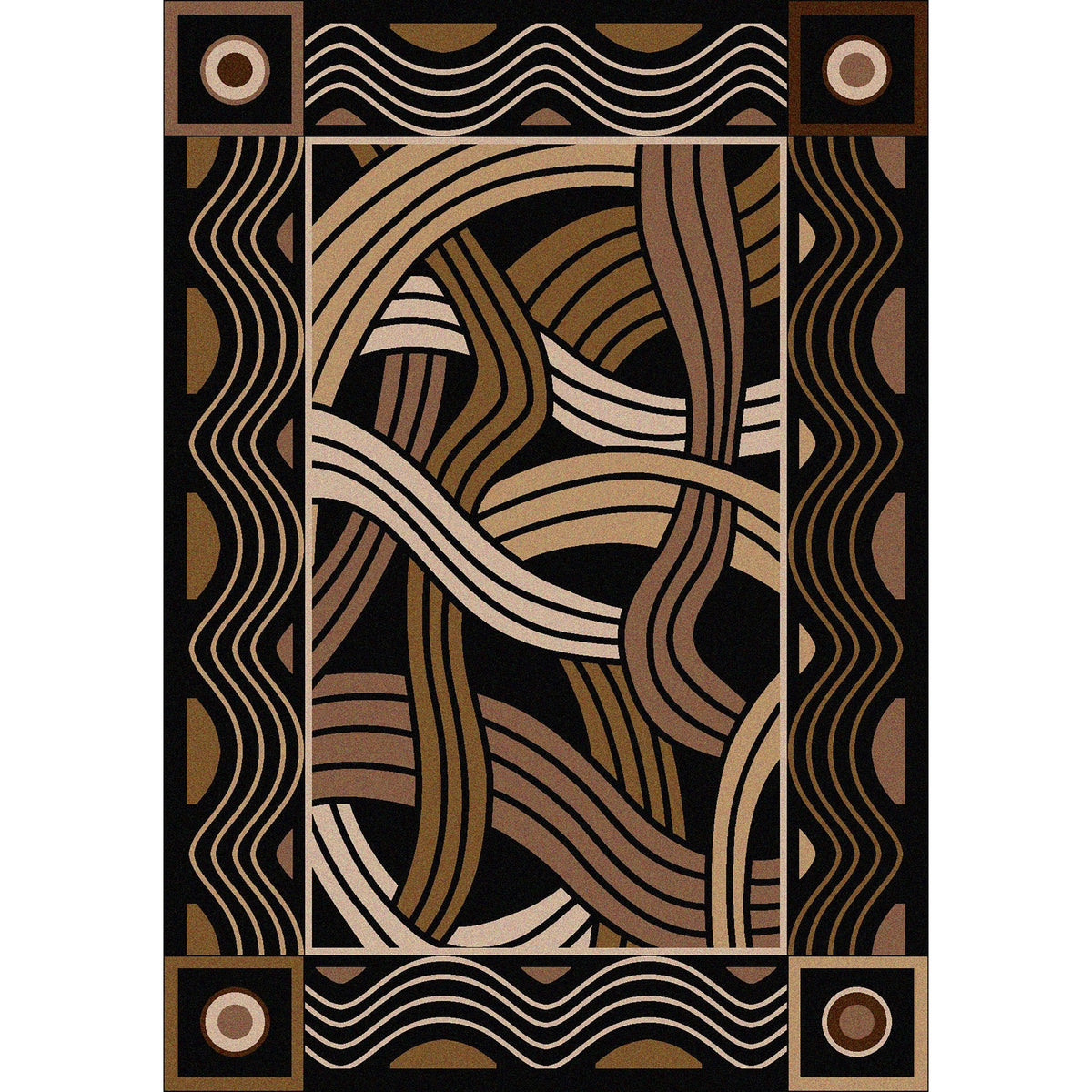 American Dakota Hand Coiled Black Rug