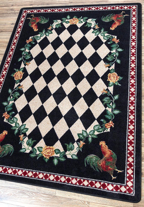 American Dakota High Country Rooster Black Rug - 0123BLK234