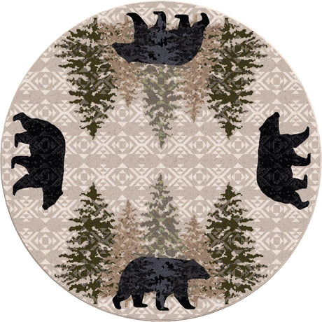 American Dakota High Point Bear Stone Rug - 0420STN234