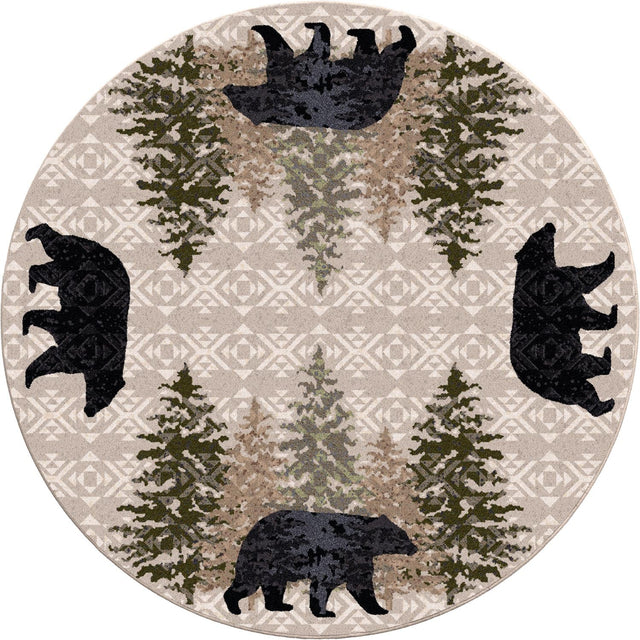 American Dakota High Point Bear Stone Rug - 0420STN234