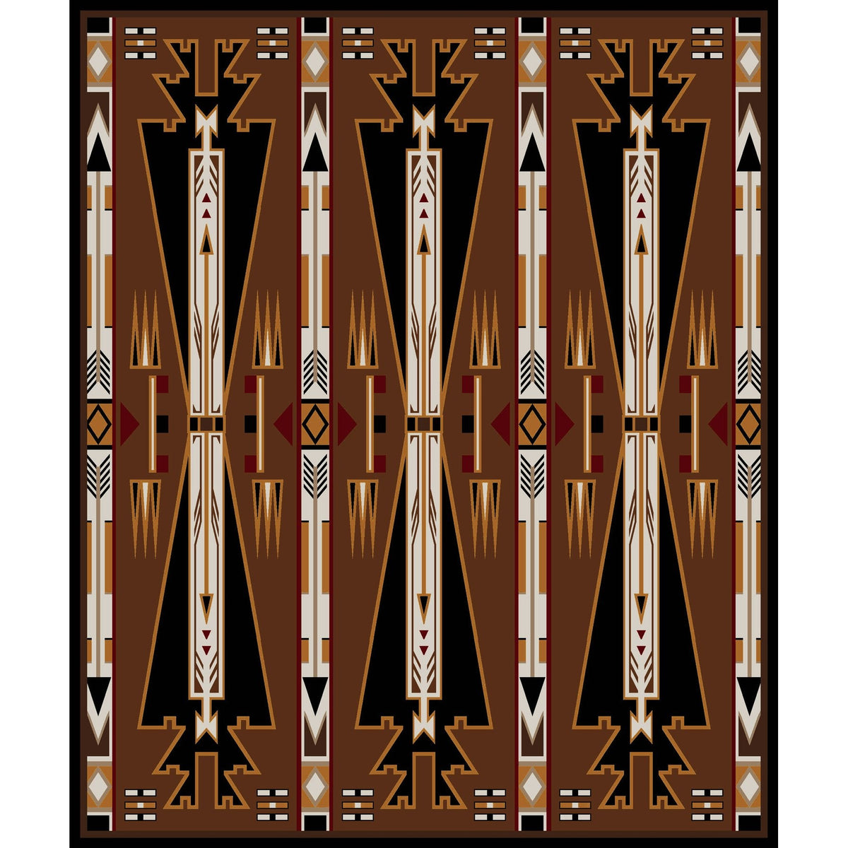 American Dakota Horse Thieves Brown Rug