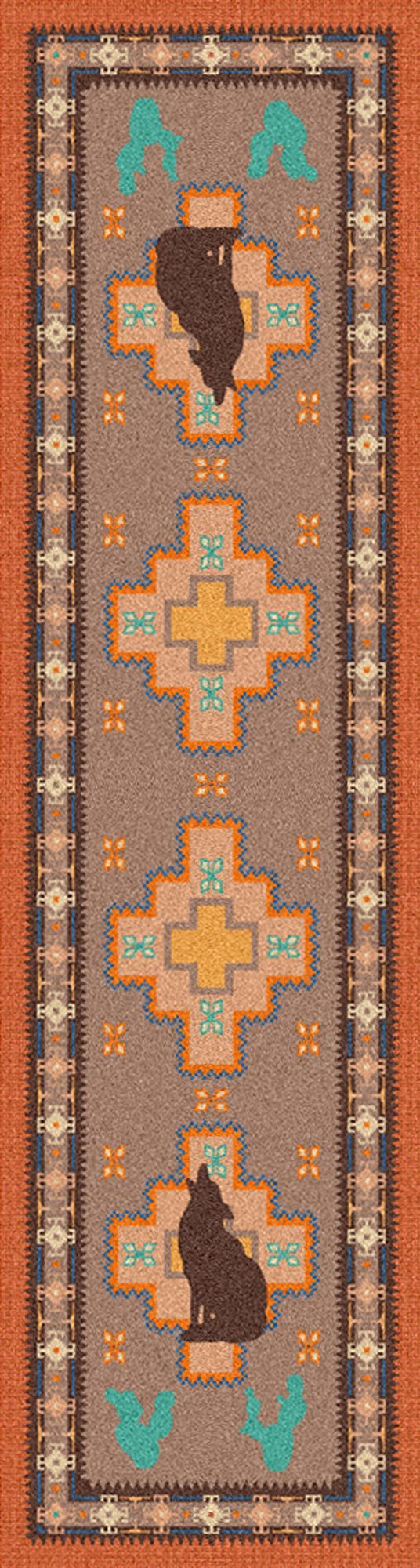 American Dakota Howl at the Moon Desert Rose Rug