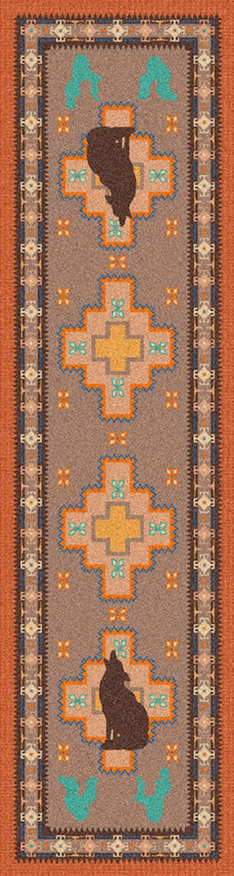 American Dakota Howl at the Moon Desert Rose Rug