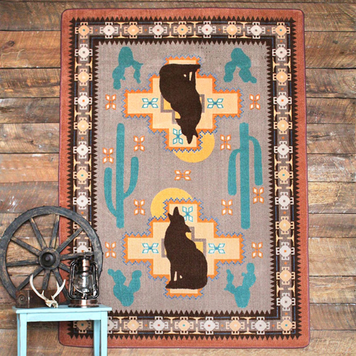 American Dakota Howl at the Moon Desert Rose Rug