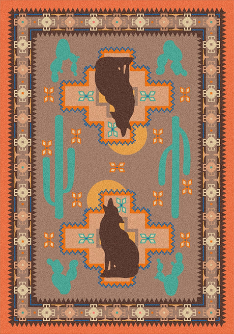 American Dakota Howl at the Moon Desert Rose Rug