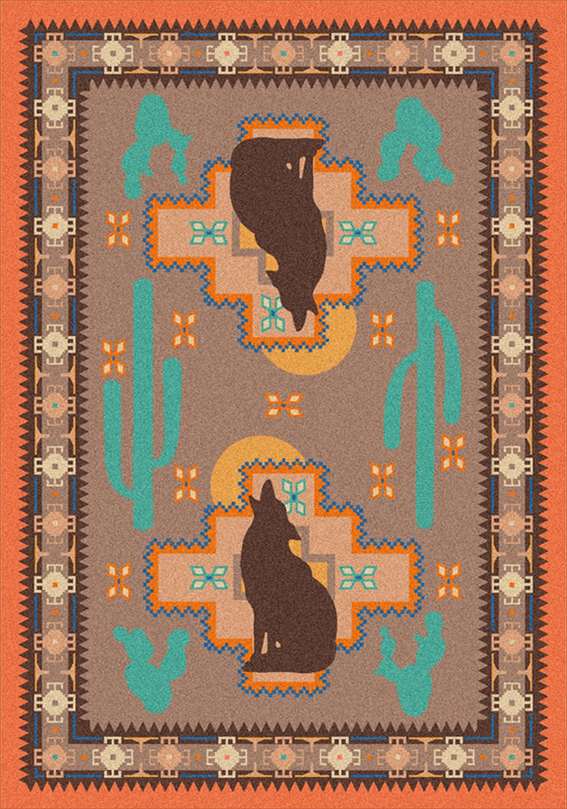 American Dakota Howl at the Moon Desert Rose Rug
