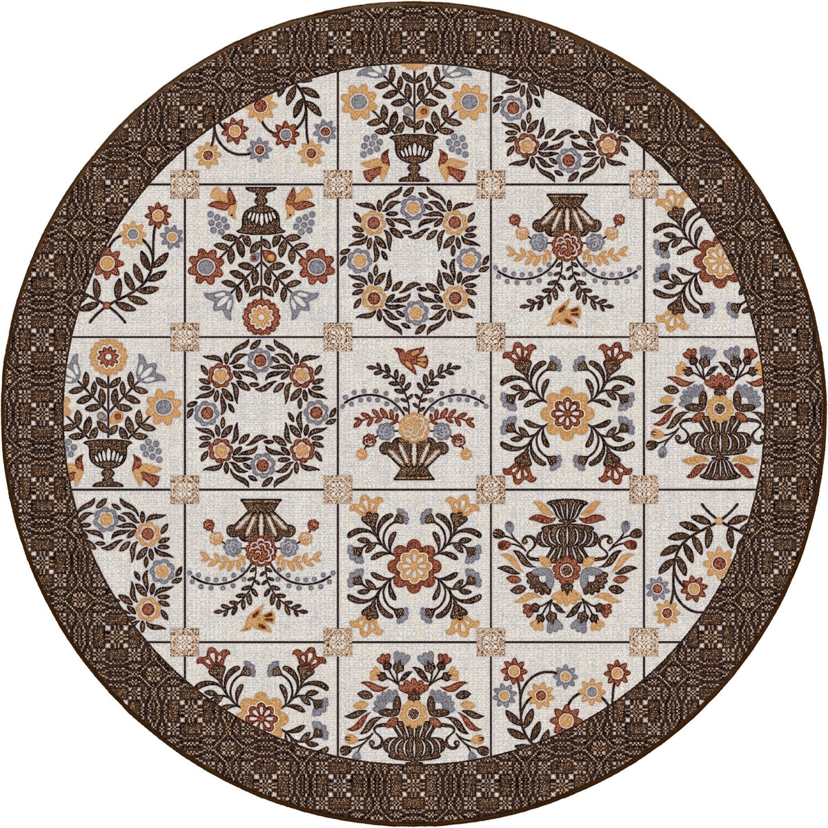 American Dakota Inspired Quilt Brown Rug - 0688BRN234