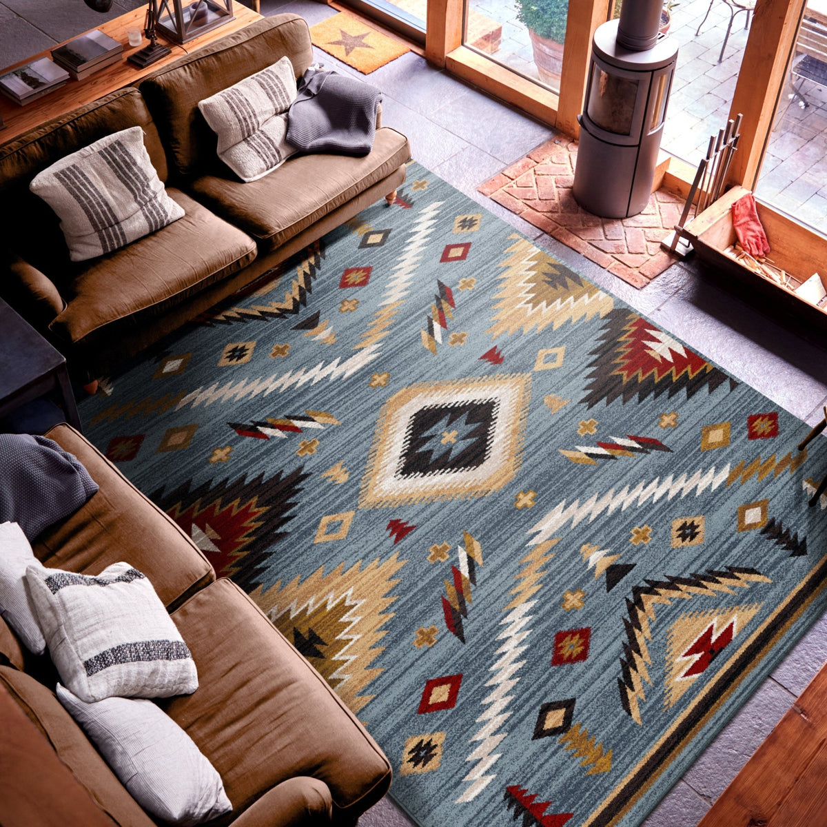 American Dakota Interlaced Horizon Gray Stone Rug - 0757GST234