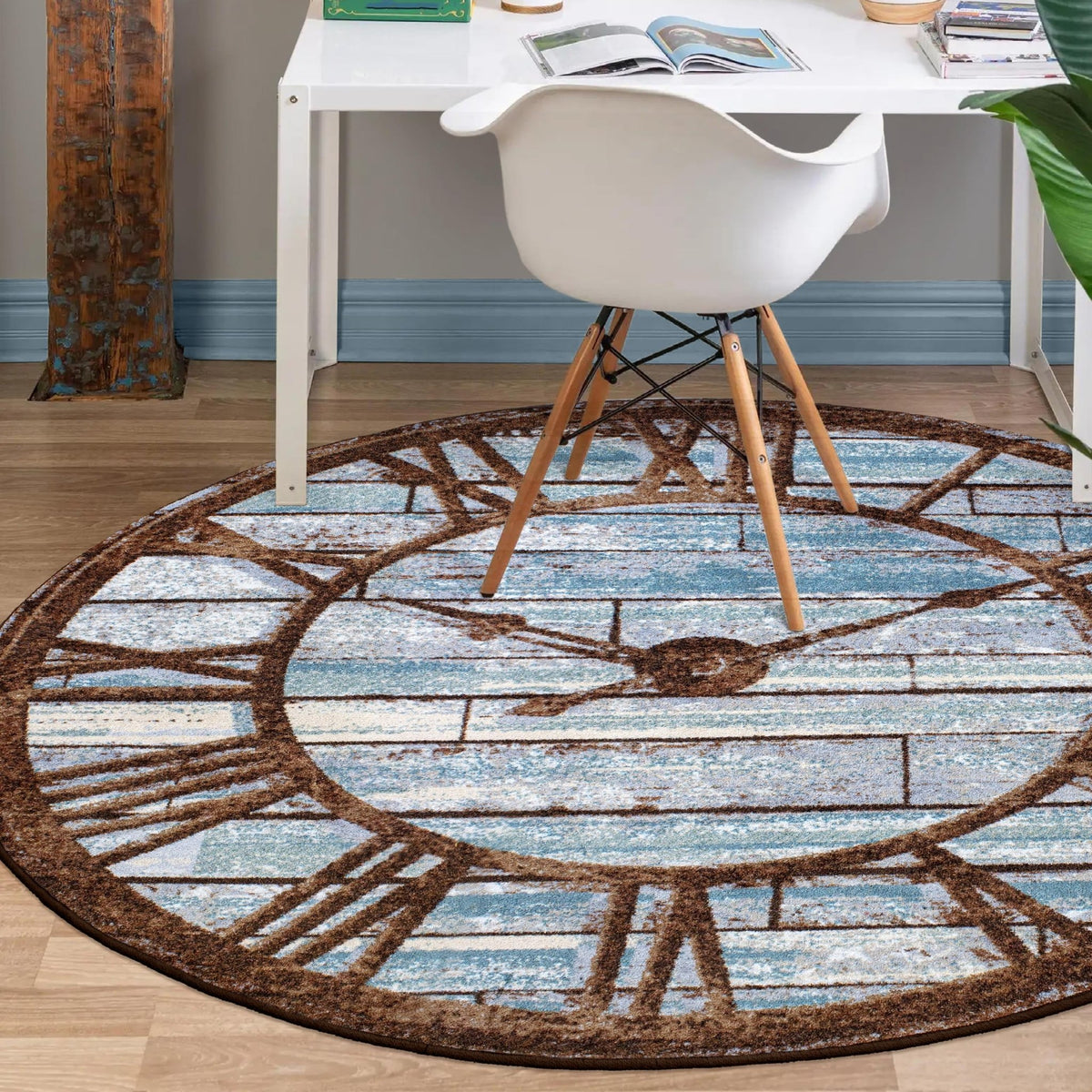 American Dakota It's About Time Blue Rug - OKA0351BLU296