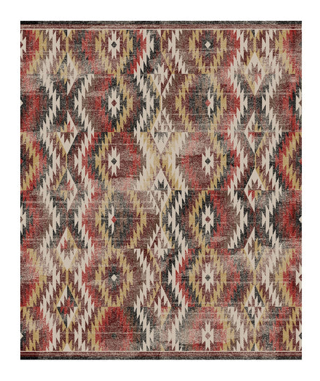 American Dakota Just Praying Distressed Red Rug