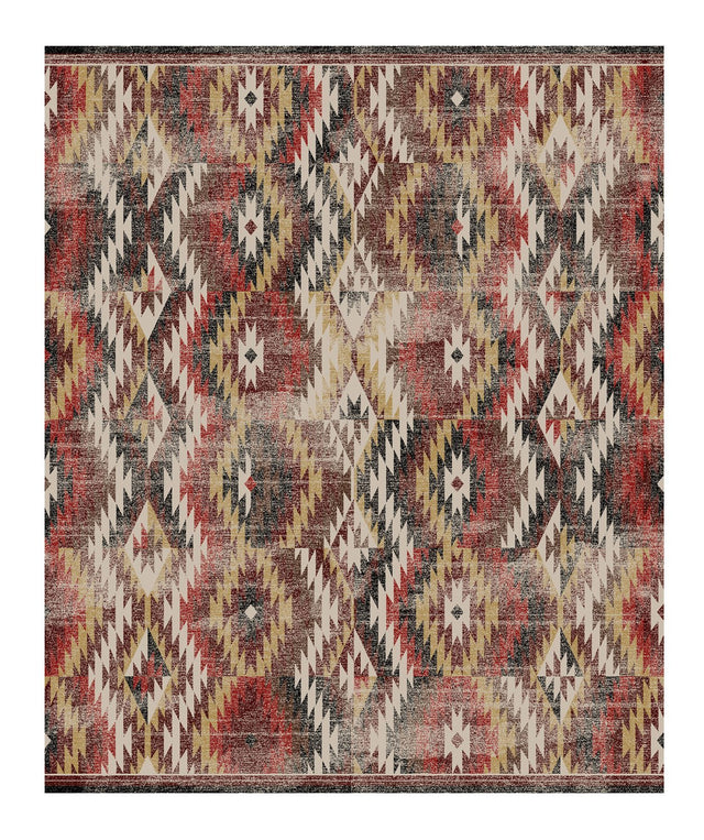 American Dakota Just Praying Distressed Red Rug