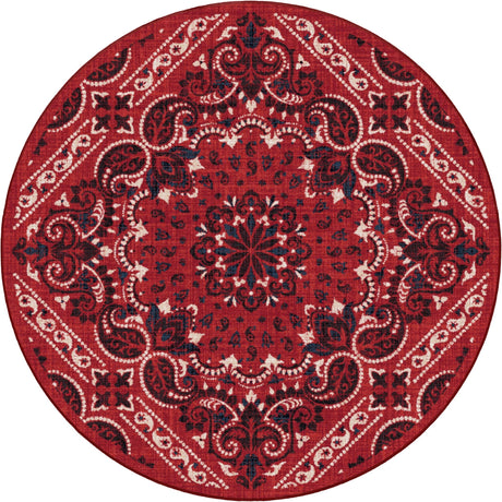 American Dakota Kerchief Rodeo Red Rug - 0559RRD234