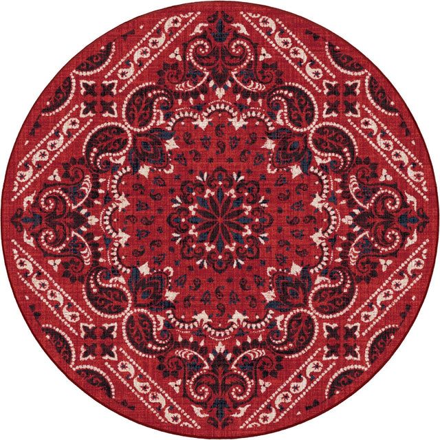 American Dakota Kerchief Rodeo Red Rug - 0559RRD234