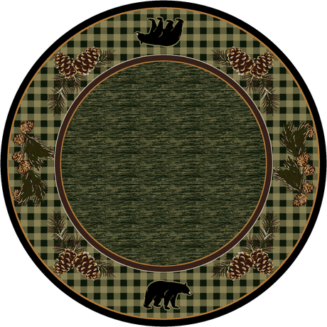 American Dakota Lakeside Bear Green Rug - 0272GRN234